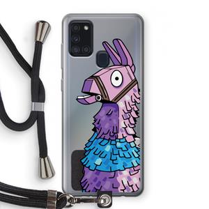CaseCompany Lama: Samsung Galaxy A21s Transparant Hoesje met koord