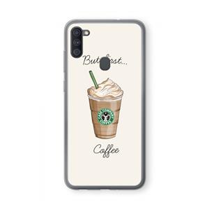 CaseCompany But first coffee: Samsung Galaxy A11 Transparant Hoesje