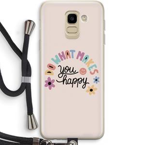 CaseCompany Happy days: Samsung Galaxy J6 (2018) Transparant Hoesje met koord