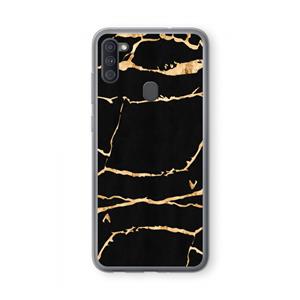 CaseCompany Gouden marmer: Samsung Galaxy A11 Transparant Hoesje