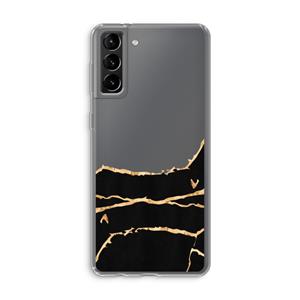 CaseCompany Gouden marmer: Samsung Galaxy S21 Plus Transparant Hoesje