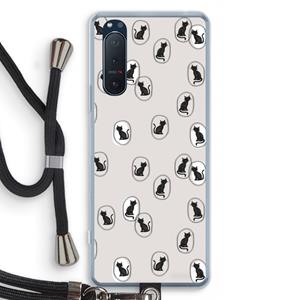 CaseCompany Miauw: Sony Xperia 5 II Transparant Hoesje met koord