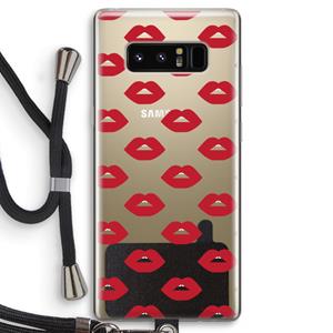 CaseCompany Lips: Samsung Galaxy Note 8 Transparant Hoesje met koord