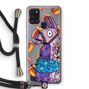 CaseCompany Loot Burger: Samsung Galaxy A21s Transparant Hoesje met koord