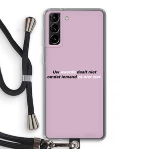 CaseCompany uw waarde daalt niet: Samsung Galaxy S21 Plus Transparant Hoesje met koord
