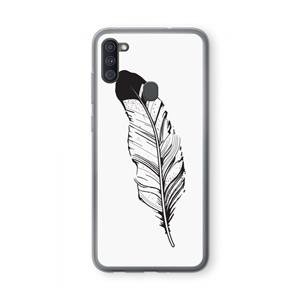 CaseCompany Pluim: Samsung Galaxy A11 Transparant Hoesje