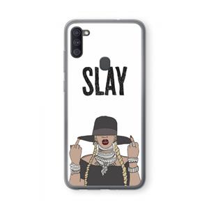 CaseCompany Slay All Day: Samsung Galaxy A11 Transparant Hoesje