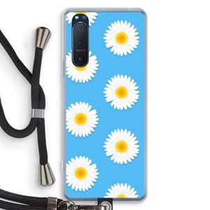CaseCompany Margrietjes: Sony Xperia 5 II Transparant Hoesje met koord