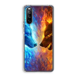 CaseCompany Fire & Ice: Sony Xperia 10 III Transparant Hoesje