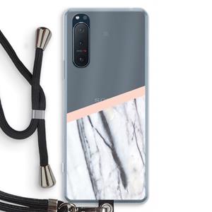 CaseCompany A touch of peach: Sony Xperia 5 II Transparant Hoesje met koord