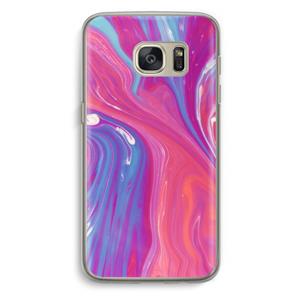 CaseCompany Paarse stroom: Samsung Galaxy S7 Transparant Hoesje