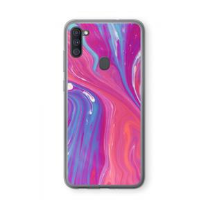 CaseCompany Paarse stroom: Samsung Galaxy A11 Transparant Hoesje