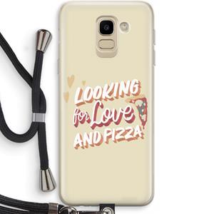 CaseCompany Pizza is the answer: Samsung Galaxy J6 (2018) Transparant Hoesje met koord