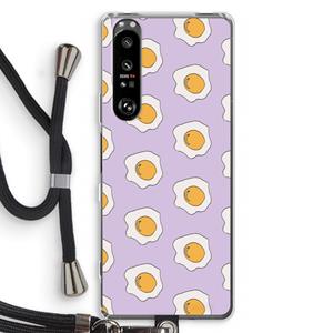 CaseCompany Bacon to my eggs #1: Sony Xperia 1 III Transparant Hoesje met koord