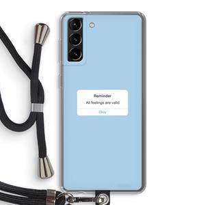 CaseCompany Reminder: Samsung Galaxy S21 Plus Transparant Hoesje met koord