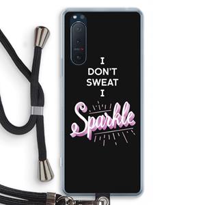 CaseCompany Sparkle quote: Sony Xperia 5 II Transparant Hoesje met koord