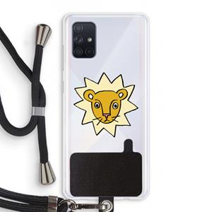CaseCompany Kleine leeuw: Samsung Galaxy A71 Transparant Hoesje met koord