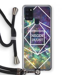 CaseCompany Negenduust ruimte: Samsung Galaxy A21s Transparant Hoesje met koord