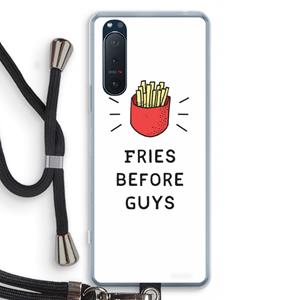 CaseCompany Fries before guys: Sony Xperia 5 II Transparant Hoesje met koord
