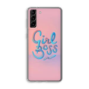 CaseCompany Girl boss: Samsung Galaxy S21 Plus Transparant Hoesje