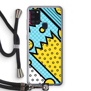 CaseCompany Pop Art #1: Samsung Galaxy A21s Transparant Hoesje met koord