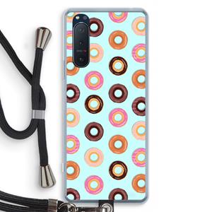 CaseCompany Donuts: Sony Xperia 5 II Transparant Hoesje met koord