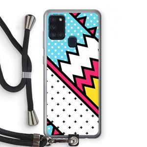 CaseCompany Pop Art #2: Samsung Galaxy A21s Transparant Hoesje met koord