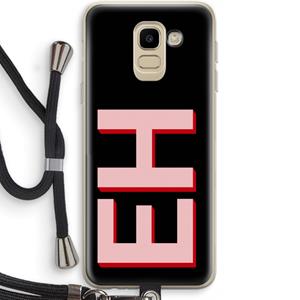 CaseCompany Monogram: Samsung Galaxy J6 (2018) Transparant Hoesje met koord