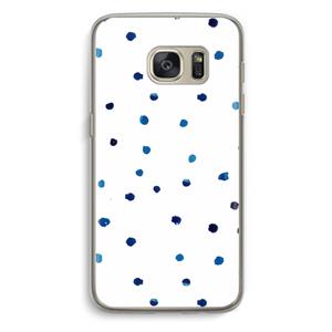 CaseCompany Blauwe stippen: Samsung Galaxy S7 Transparant Hoesje