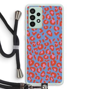 CaseCompany Leopard blue: Samsung Galaxy A52s 5G Transparant Hoesje met koord