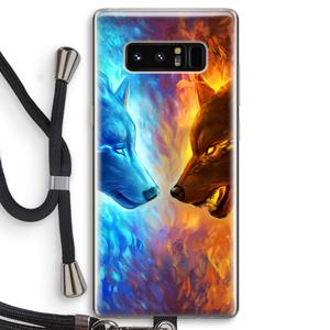 CaseCompany Fire & Ice: Samsung Galaxy Note 8 Transparant Hoesje met koord