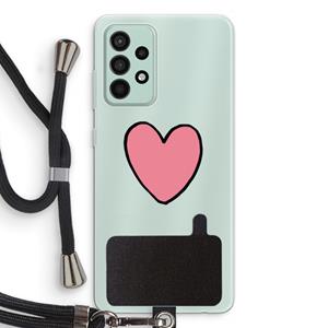 CaseCompany Hartje: Samsung Galaxy A52s 5G Transparant Hoesje met koord