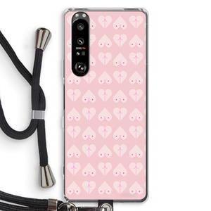 CaseCompany Ass 'n Titties: Sony Xperia 1 III Transparant Hoesje met koord