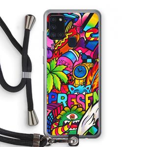 CaseCompany Represent: Samsung Galaxy A21s Transparant Hoesje met koord