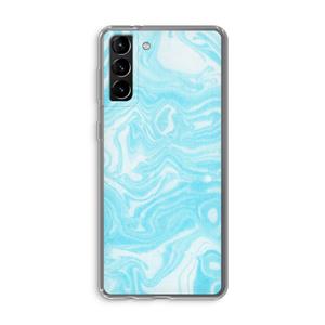 CaseCompany Waterverf blauw: Samsung Galaxy S21 Plus Transparant Hoesje