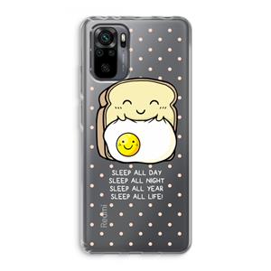 CaseCompany Sleep All Day: Xiaomi Redmi Note 10 Pro Transparant Hoesje