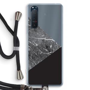 CaseCompany Combinatie marmer: Sony Xperia 5 II Transparant Hoesje met koord