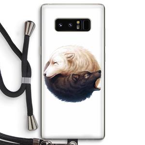 CaseCompany Yin Yang Wolves: Samsung Galaxy Note 8 Transparant Hoesje met koord
