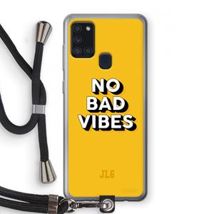 CaseCompany No Bad Vibes: Samsung Galaxy A21s Transparant Hoesje met koord