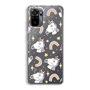 CaseCompany Rainbow Unicorn: Xiaomi Redmi Note 10 Pro Transparant Hoesje