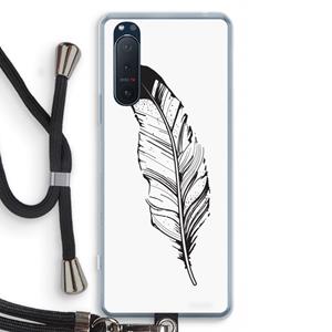 CaseCompany Pluim: Sony Xperia 5 II Transparant Hoesje met koord