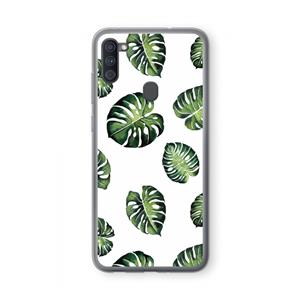 CaseCompany Tropische bladeren: Samsung Galaxy A11 Transparant Hoesje