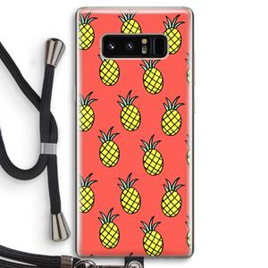 CaseCompany Ananas: Samsung Galaxy Note 8 Transparant Hoesje met koord