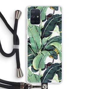 CaseCompany Bananenbladeren: Samsung Galaxy A71 Transparant Hoesje met koord