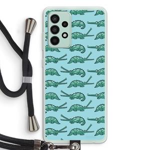 CaseCompany Kroko: Samsung Galaxy A52s 5G Transparant Hoesje met koord