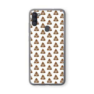 CaseCompany Poop emoji: Samsung Galaxy A11 Transparant Hoesje
