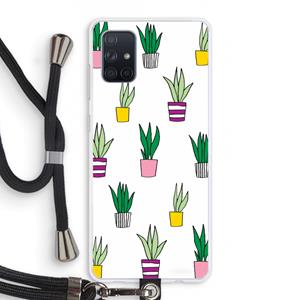 CaseCompany Sanseveria: Samsung Galaxy A71 Transparant Hoesje met koord