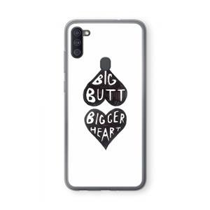 CaseCompany Big butt bigger heart: Samsung Galaxy A11 Transparant Hoesje