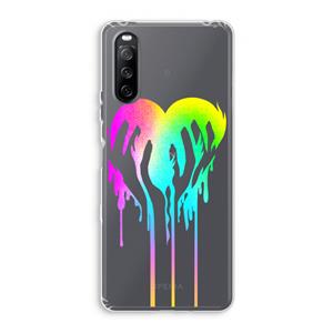CaseCompany Hold My Heart: Sony Xperia 10 III Transparant Hoesje