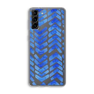 CaseCompany Blauwe pijlen: Samsung Galaxy S21 Plus Transparant Hoesje